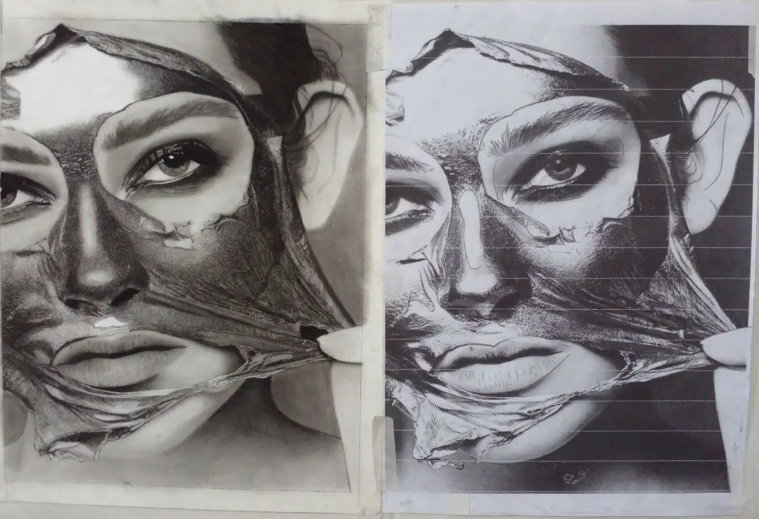 طراحی چهره سبک رئال|تابلو، نقاشی، عکس|بیرجند, |دیوار