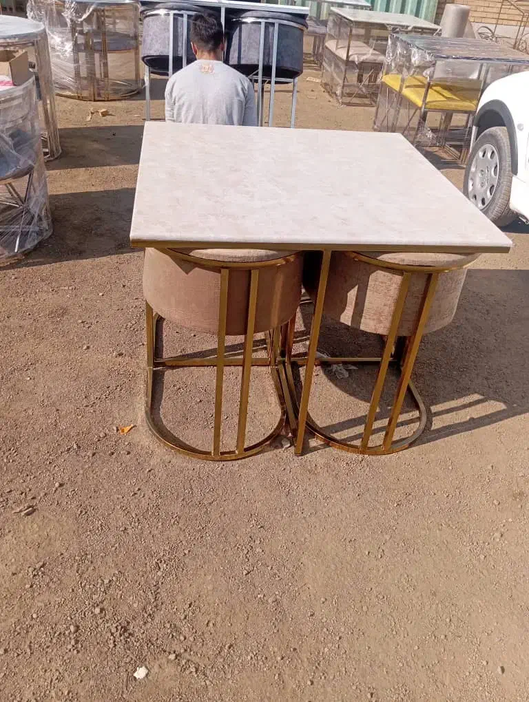 صندلی نهار خوری برنز واستیل بسیار شیک نصف قیمت|مبلمان خانگی و میز عسلی|خوی, |دیوار