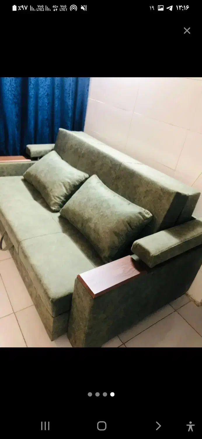 کاناپه تخت شو دونفره و سالم|تخت و سرویس خواب|فردوس (خراسان), |دیوار