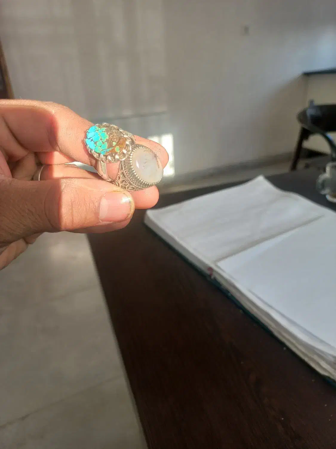 انگشتر فیروزه و شجر نقره۹۲۵|جواهرات|شاهرود, |دیوار