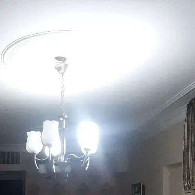 لوستر ۵ شاخه چوب و فلز|لوستر و چراغ آویز|کرج, شاهین‌ویلا|دیوار