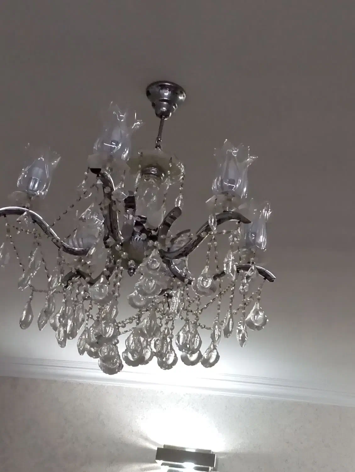 لوستر کریستال ۶ شاخه|لوستر و چراغ آویز|کرج, شهرک صدف|دیوار