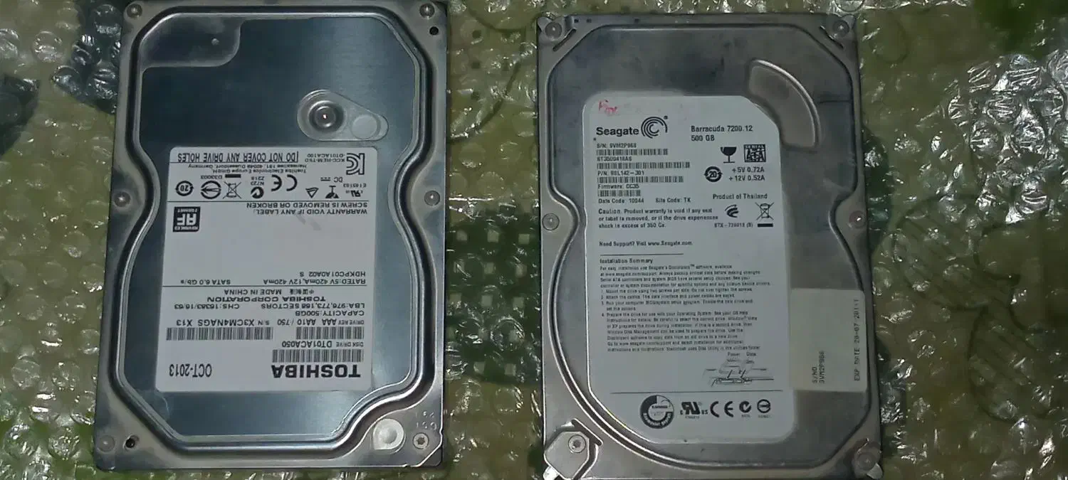 ۲ عدد هارد ۵۰۰|قطعات و لوازم جانبی رایانه|مشهد, هفت تیر (نه دره)|دیوار