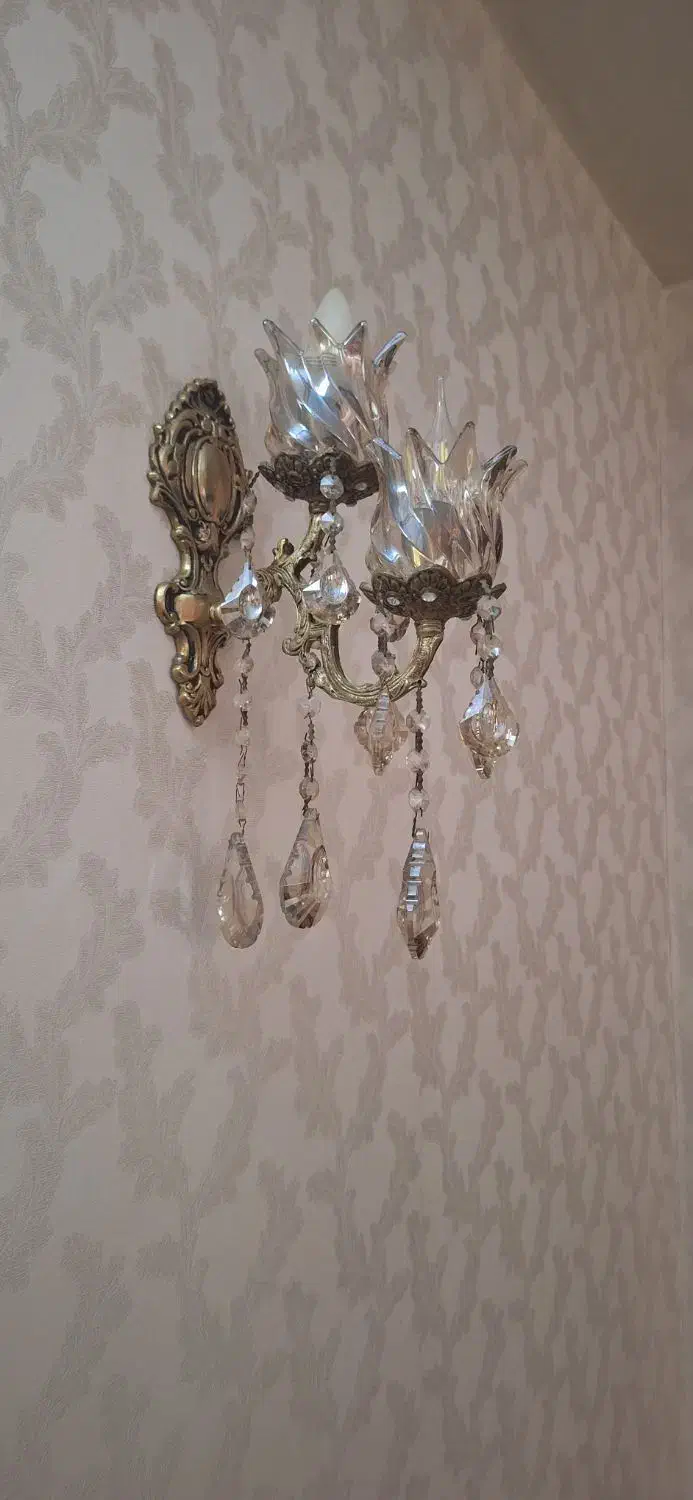 یک عددلوستر ۱۰شعله به همراه دوعدیوارکوب|لوستر و چراغ آویز|ری, دیلمان|دیوار