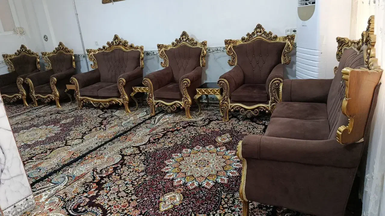 مبل سلطنتی ۹ نفره|مبلمان خانگی و میز عسلی|سرپل ذهاب, |دیوار