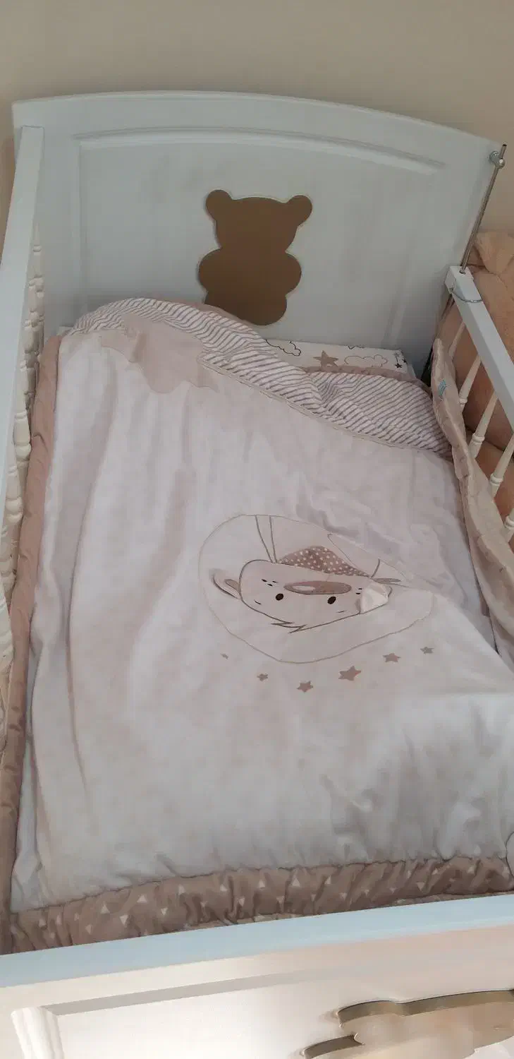 تخت کودک طرح تدی با تشک طبی فنری|تخت و سرویس خواب|شهریار, شهرک شاهد|دیوار