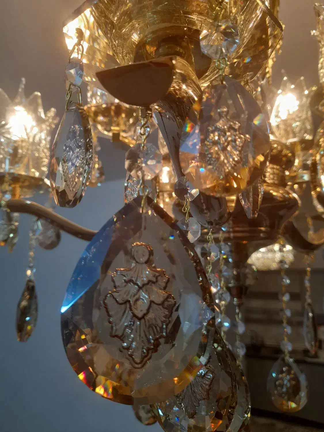 لوستر اب طلا|لوستر و چراغ آویز|اراک, |دیوار