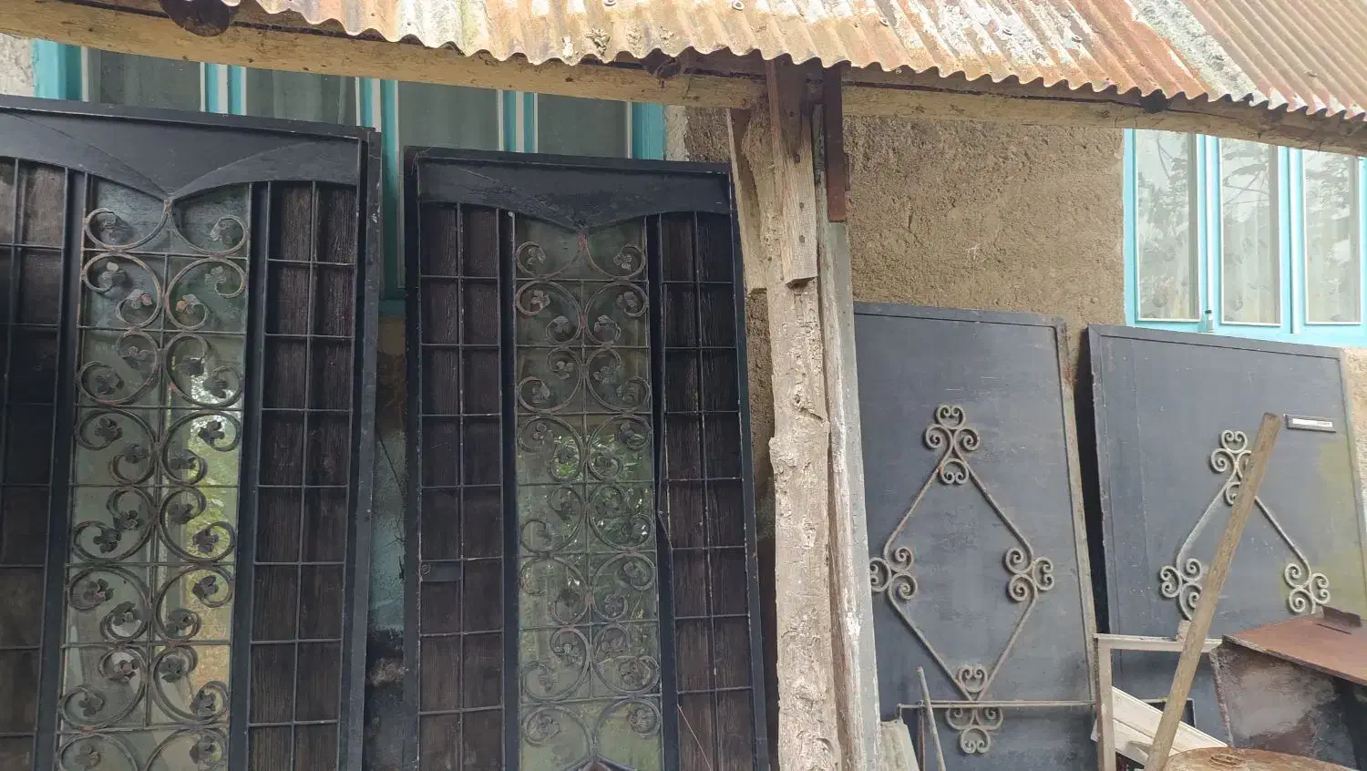 ۴جفت درب حیاط باغ ویلا منزل|مصالح و تجهیزات ساختمان|فومن, |دیوار