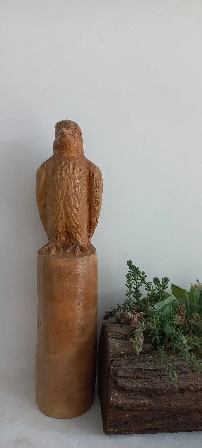 مجسمه چوبی گنجشک|مجسمه، تندیس، ماکت|نیریز, |دیوار