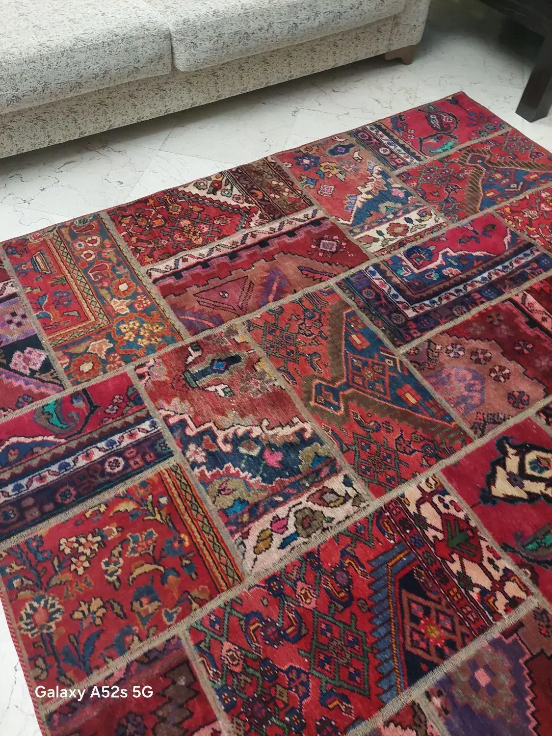 فرش دستباف چهلتکه کلاژ سوسن|فرش|تهران, ستارخان|دیوار