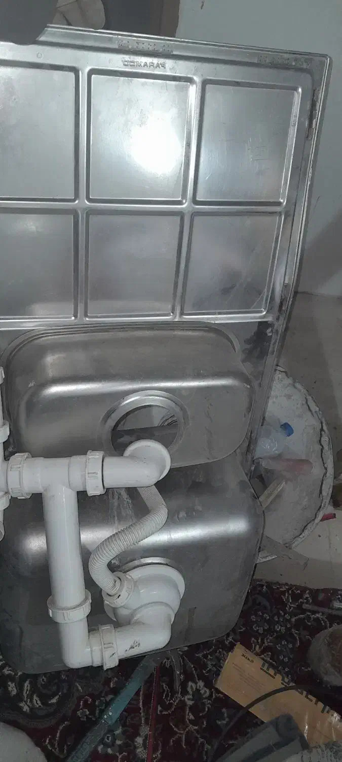 سینک توکار|آب‌چکان و نظم‌دهنده ظروف|میانه, |دیوار