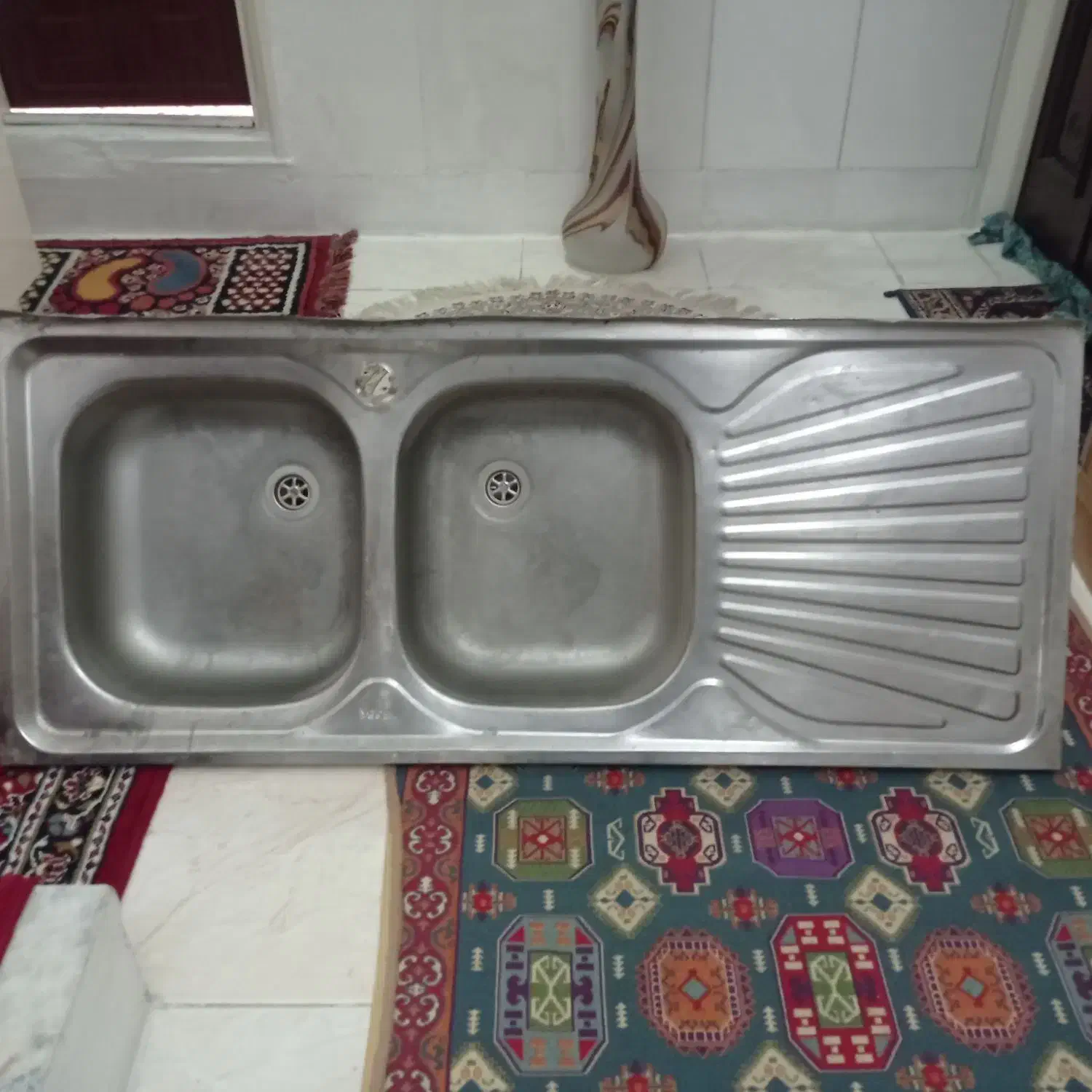 سینک دو لگنه|آب‌چکان و نظم‌دهنده ظروف|دورود, |دیوار