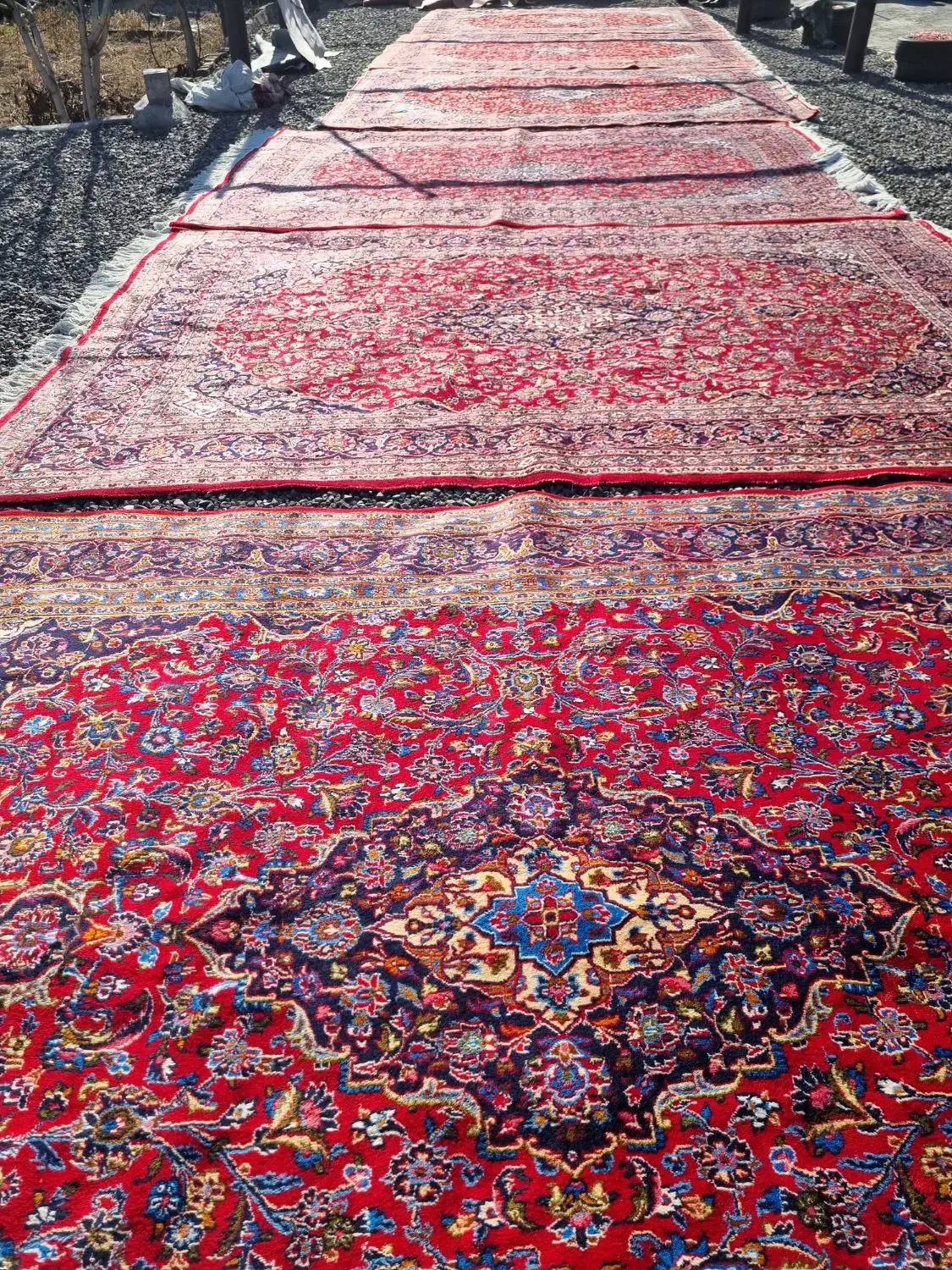 ۶تخته ۱۲ متری دستبافت کاشان ومشهد شهربافت|فرش|میانه, |دیوار