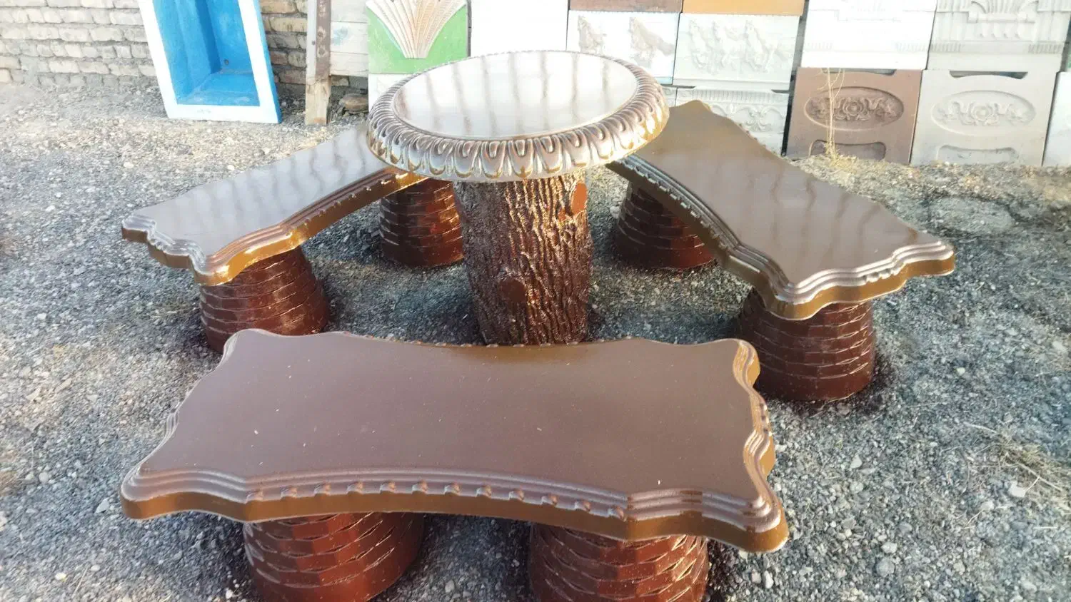 میز صندلی بتنی|صندلی و نیمکت|محلات, |دیوار