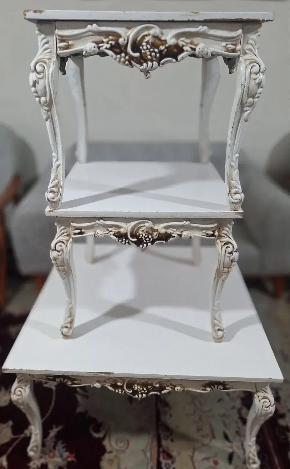 ست ۳ تیکه جلو مبلی و عسلی رنگ سفید|مبلمان خانگی و میز عسلی|تهران, تهرانسر شمالی|دیوار