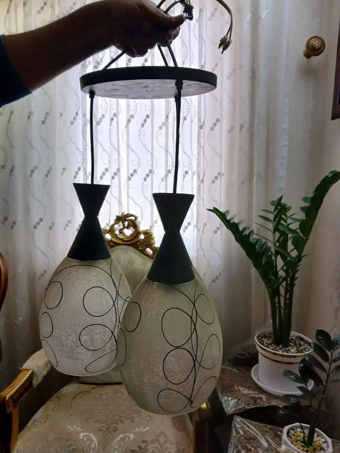 لوستر سه شاخه|لوستر و چراغ آویز|قم, باجک سه|دیوار