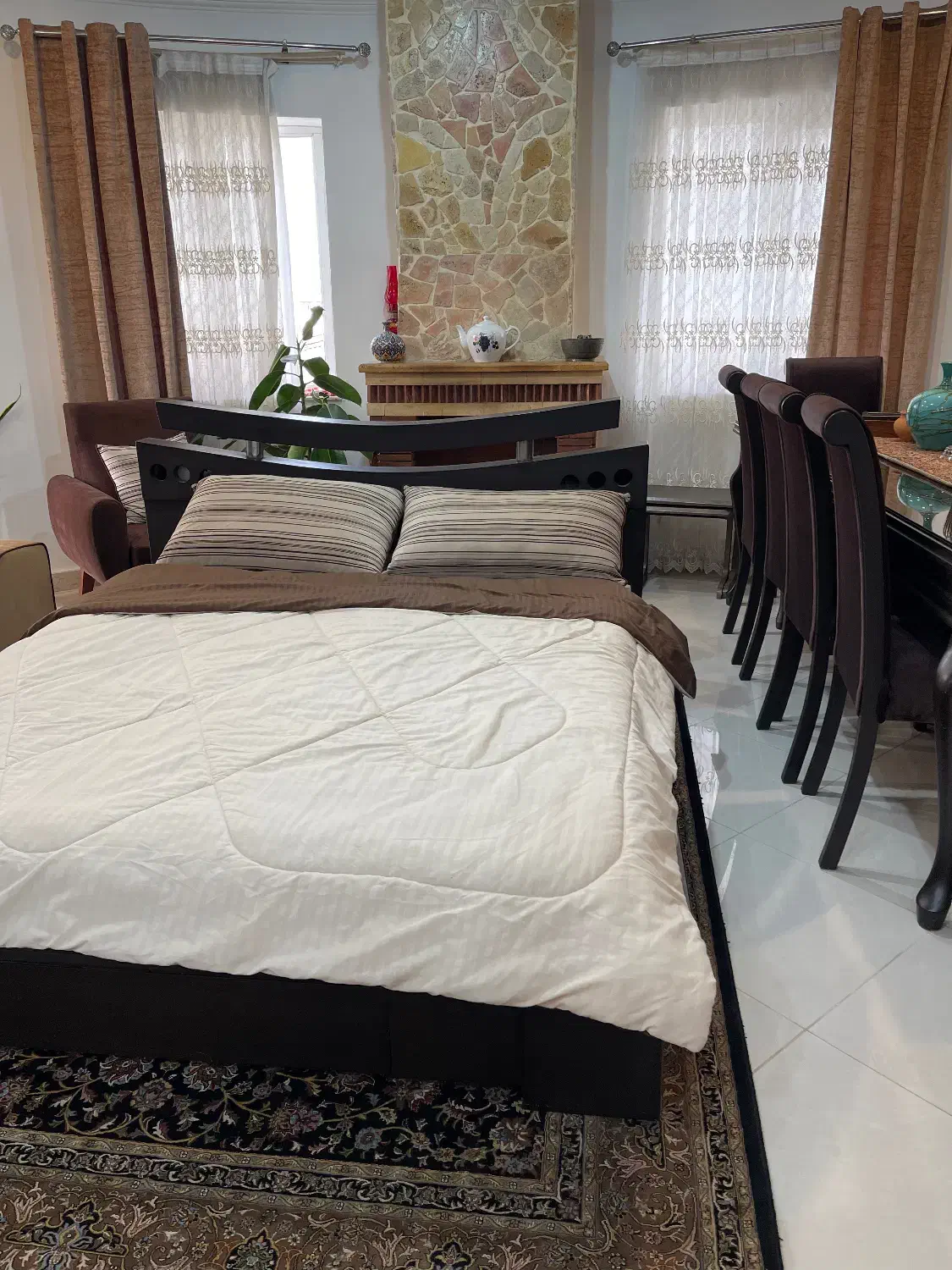 تخت خواب دو نفره با تشک خوش خواب|تخت و سرویس خواب|چالوس, |دیوار