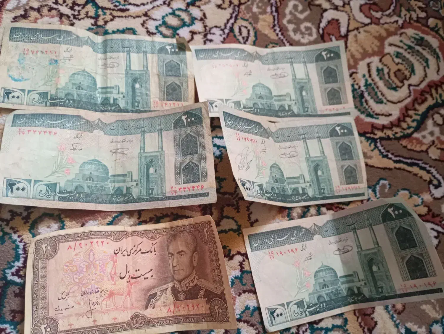 6 عدد اسکناس قدیمی|کلکسیون سکه، تمبر، اسکناس|سمنان, |دیوار