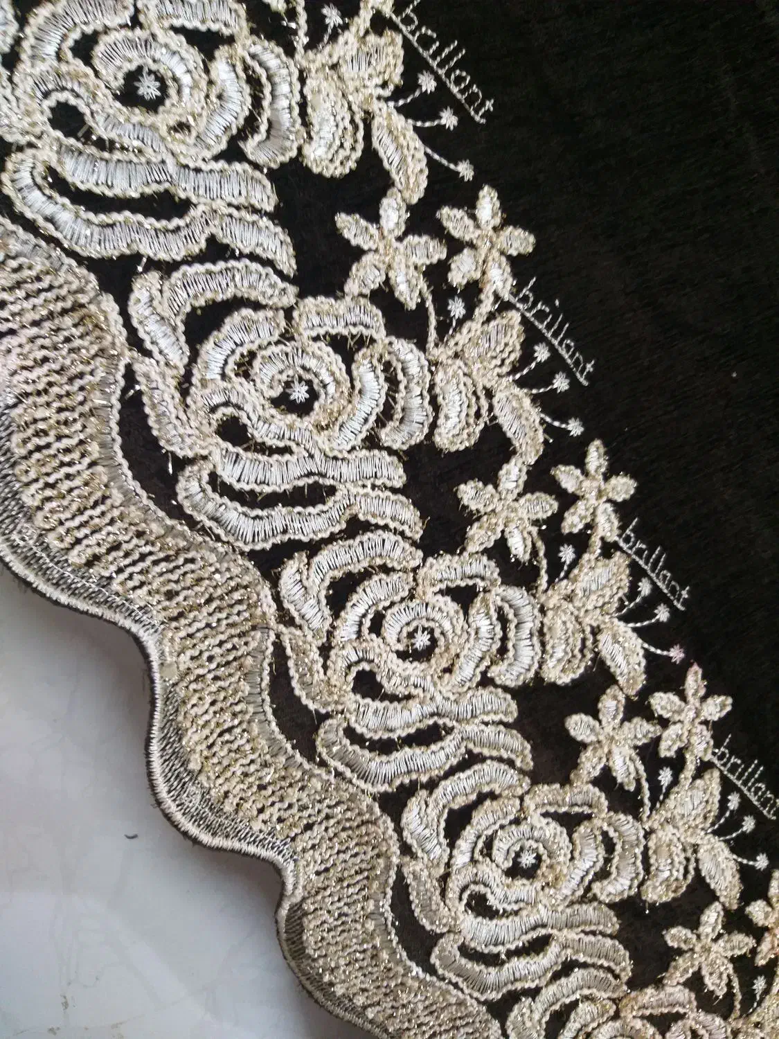 یک جفت کناره یا والان پرده مخمل قهوه ای لبه گلدوزی|پرده، رانر، رومیزی|تهران, امیریه|دیوار