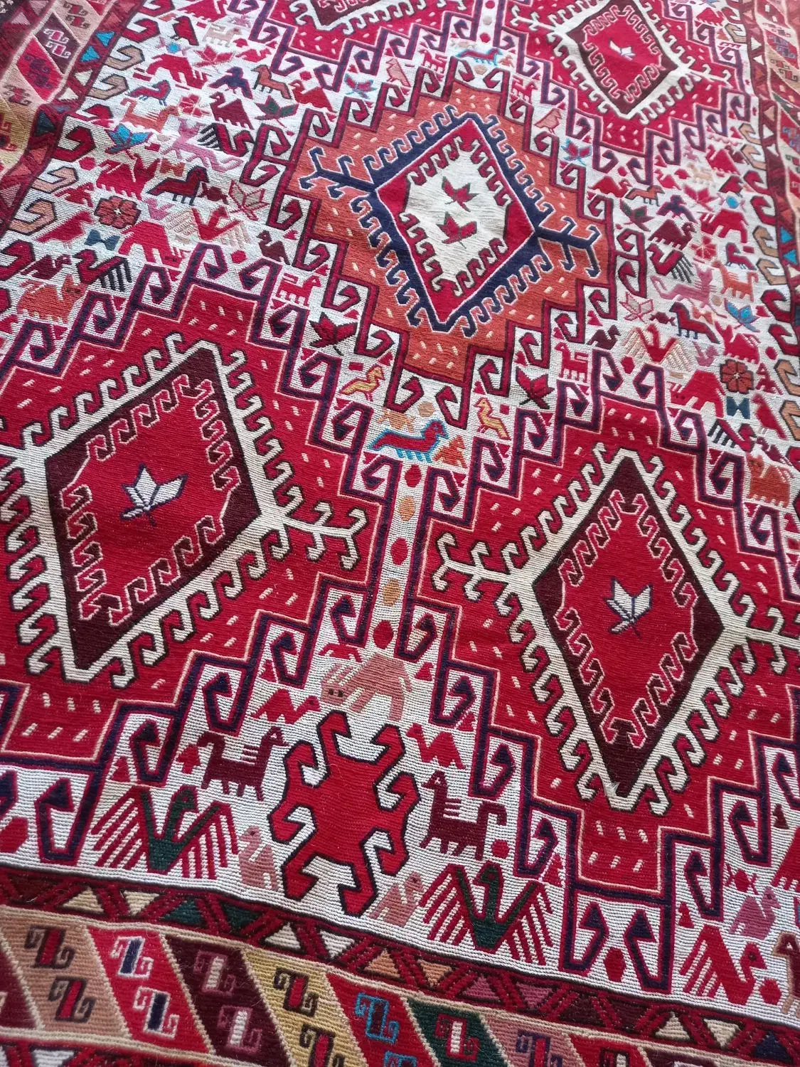 ورنی کف ابریشم|گلیم، جاجیم، گبه|تبریز, |دیوار