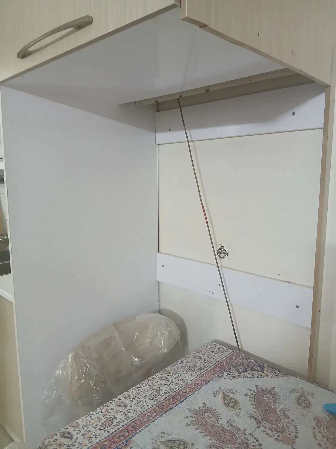 کابینت دو طبقه  و دکوری ام دی اف|کتابخانه، شلف، قفسه‌های دیواری|قزوین, |دیوار