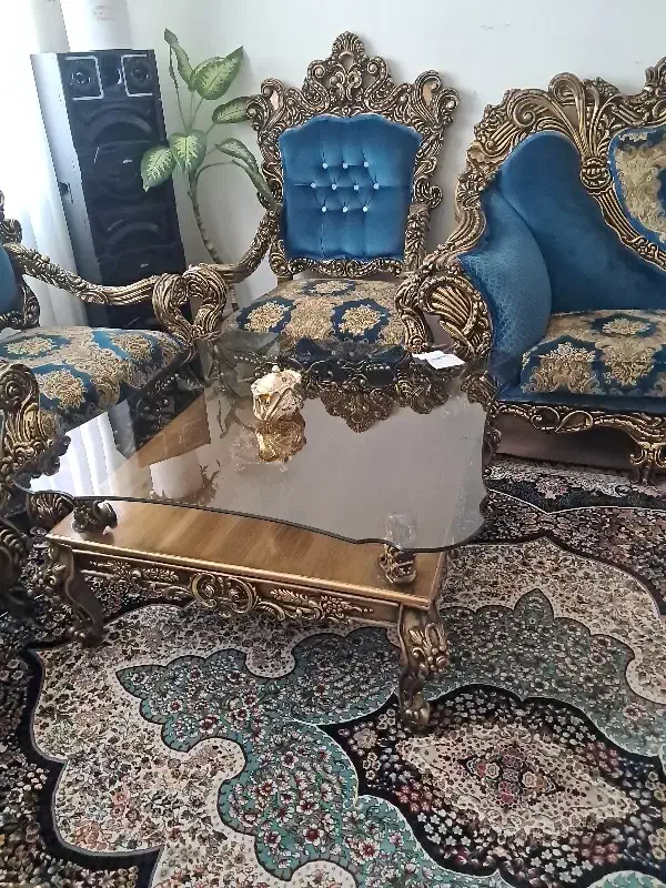 مبل نه نفره سلطنتی|مبلمان خانگی و میز عسلی|پرند, فاز ۵|دیوار