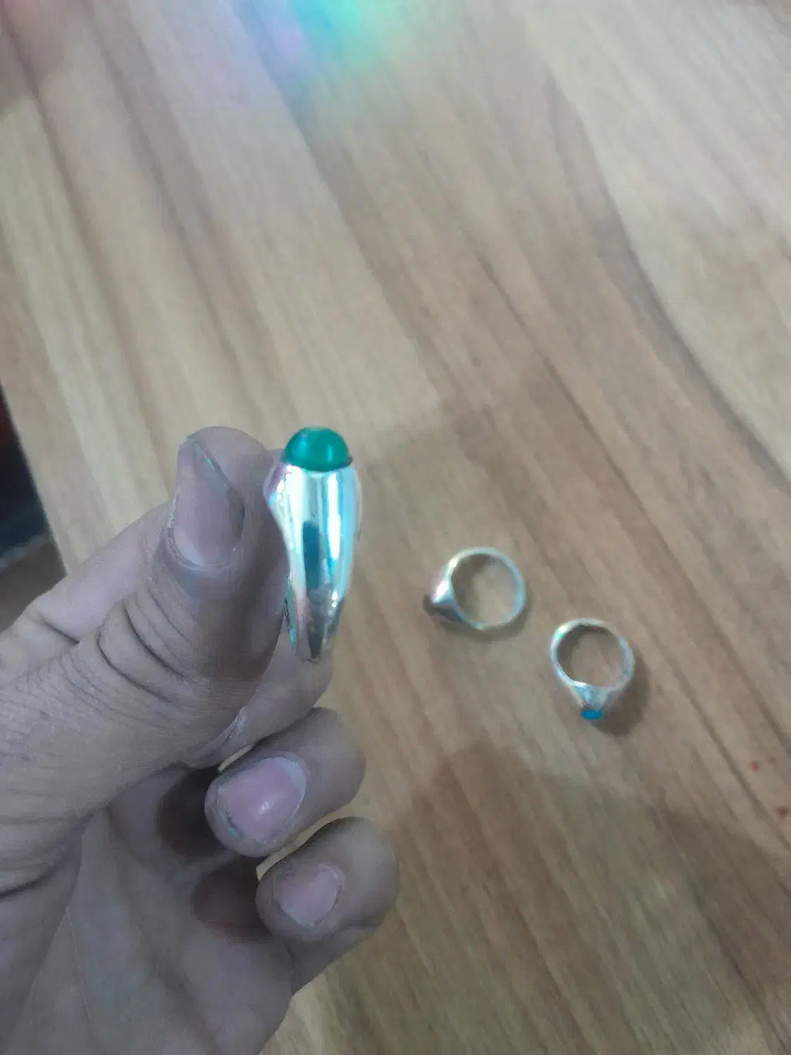 انگشتر عقیق سبز معدنی|جواهرات|بیرجند, |دیوار