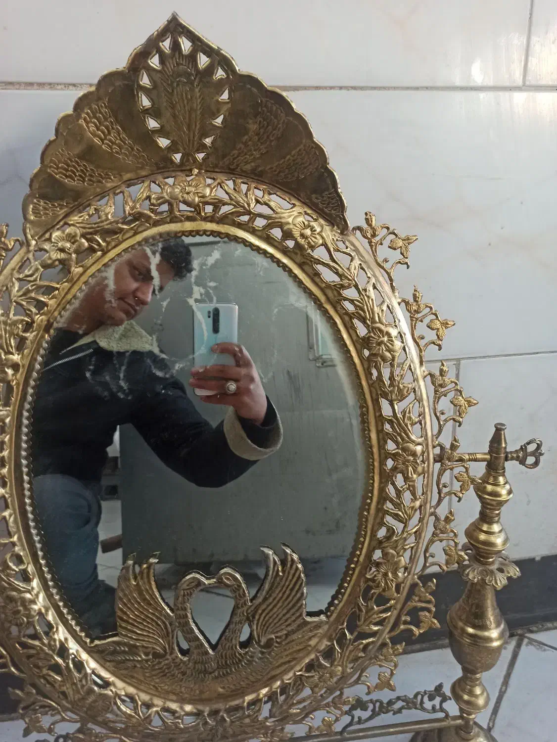 آینه و شمعدان برنجی با قدمت|کلکسیون اشیاء عتیقه|مشهد, انصار|دیوار