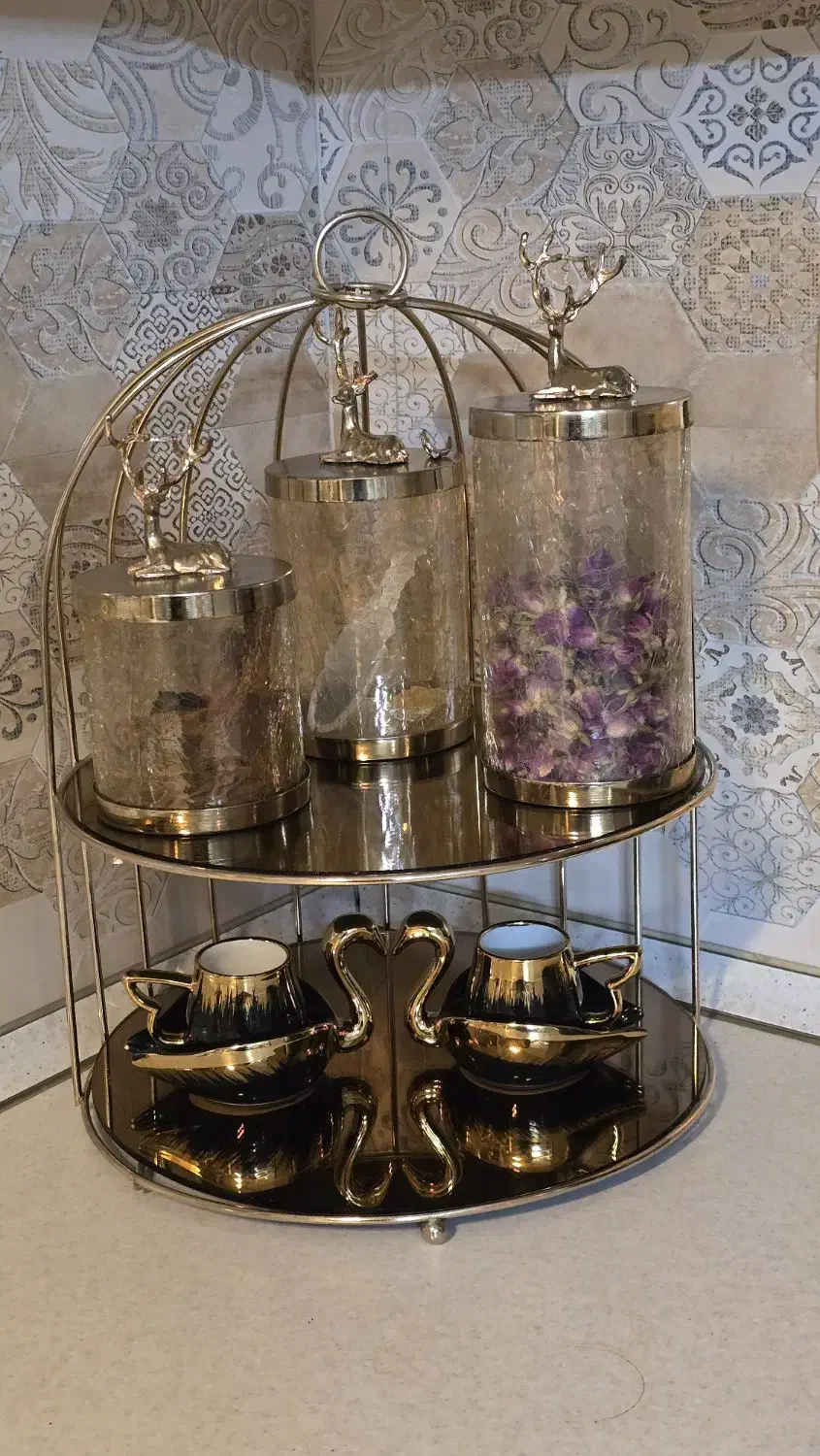 استند طلایی|آب‌چکان و نظم‌دهنده ظروف|نیشابور, شهرک فرهنگیان|دیوار