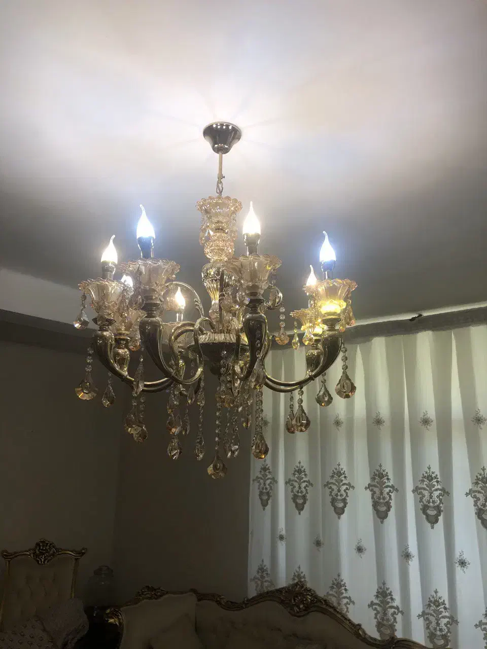 لوستر 8شاخه کریستال|لوستر و چراغ آویز|تهران, ونک|دیوار