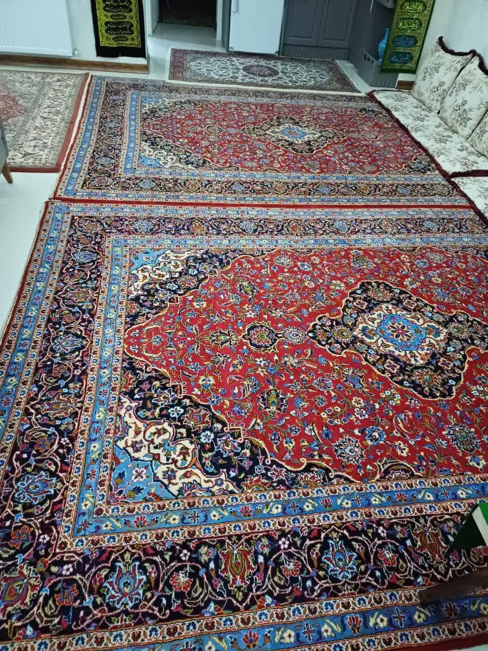 دوعددفرش ۹متری دستباف|فرش|اراک, |دیوار