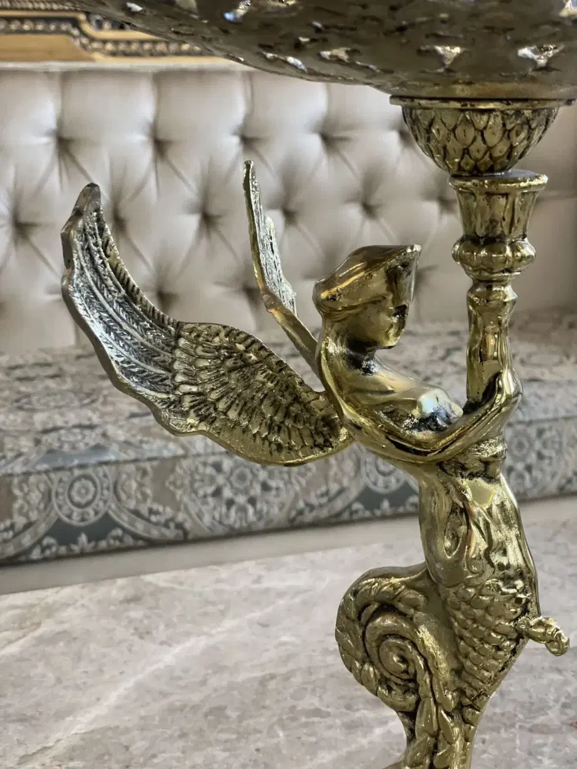 ظرف شیرینی خوری پذیرایی طلایی طرح فرشته|ظروف سرو و پذیرایی|مشهد, خواجه ربیع|دیوار