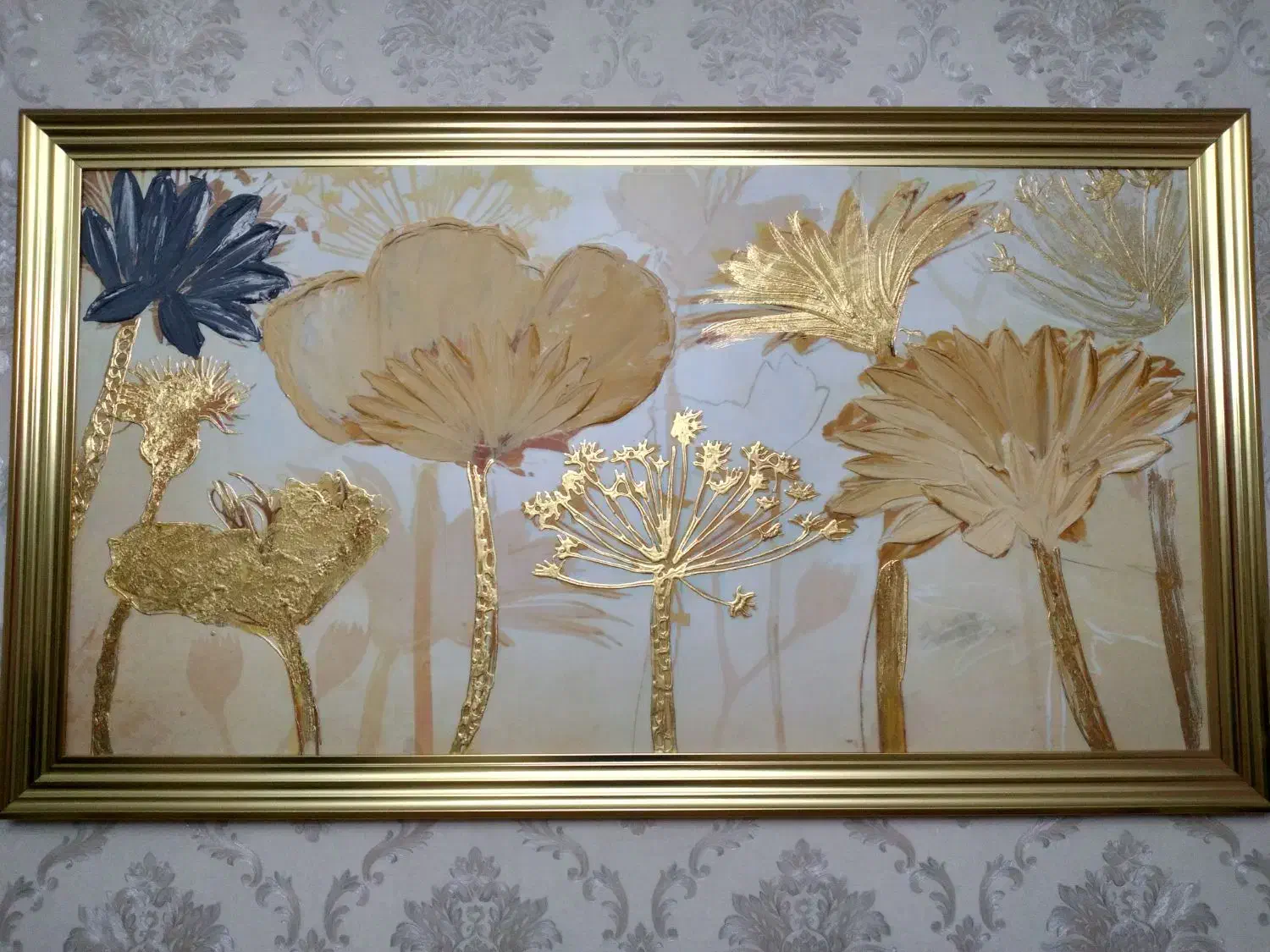 تابلو ورق طلا گل برجسته|تابلو، نقاشی، عکس|شهریار, شهرک وائین|دیوار