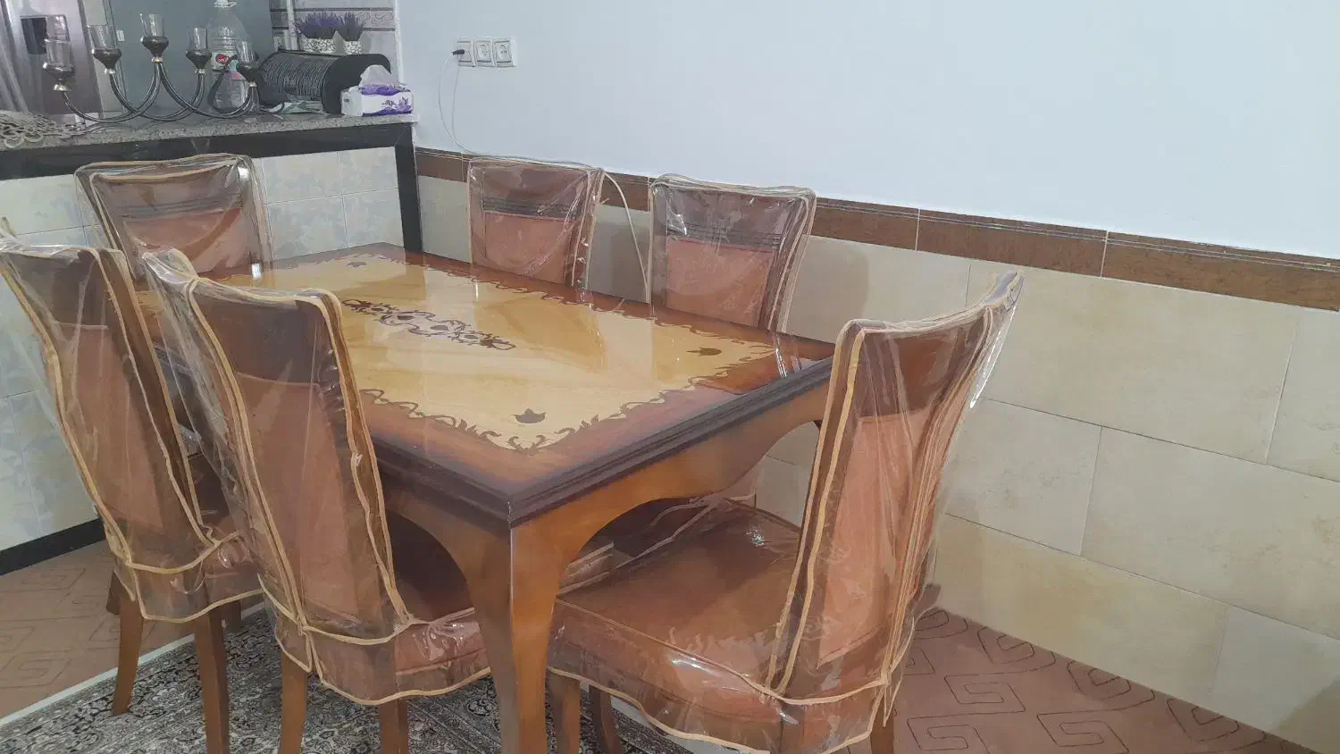 میزغذاخوری ۶نفره|میز و صندلی غذاخوری|قروه, |دیوار