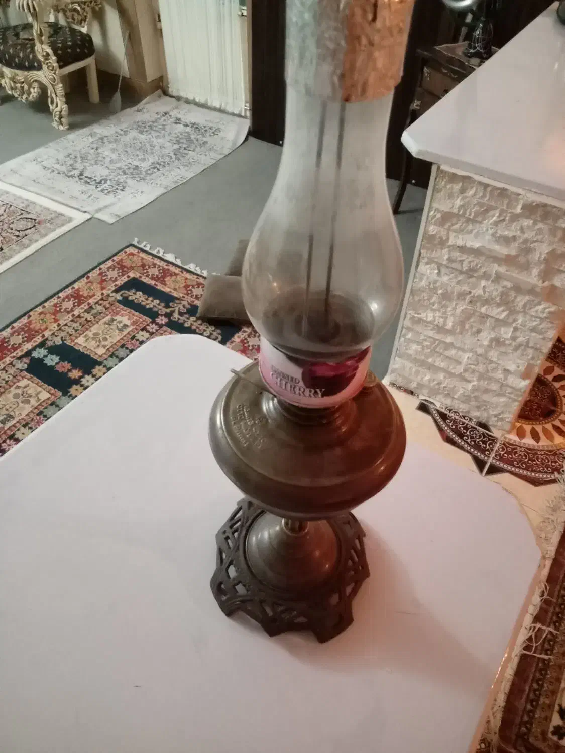 چراغ نفتی آبی سوز|کلکسیون اشیاء عتیقه|گنبد کاووس, |دیوار