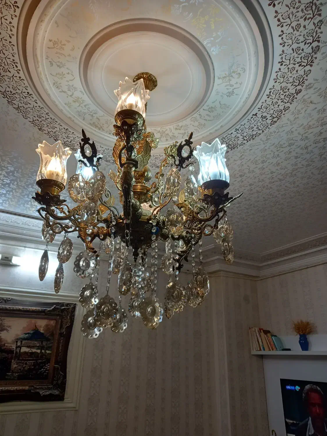 ۲عددلوستربرنزی|لوستر و چراغ آویز|بروجرد, |دیوار