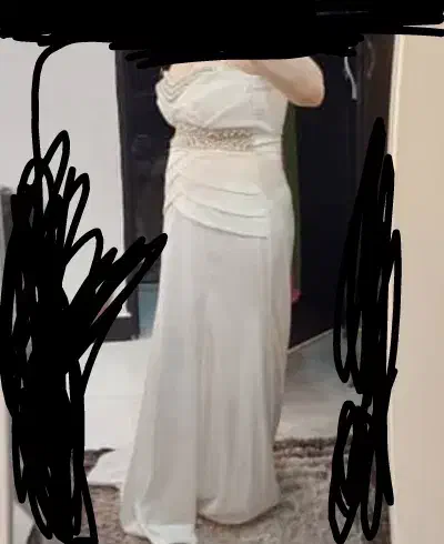 پرهین سفید مروارید و سنگ دوزی شده|لباس|رشت, نخودچر|دیوار