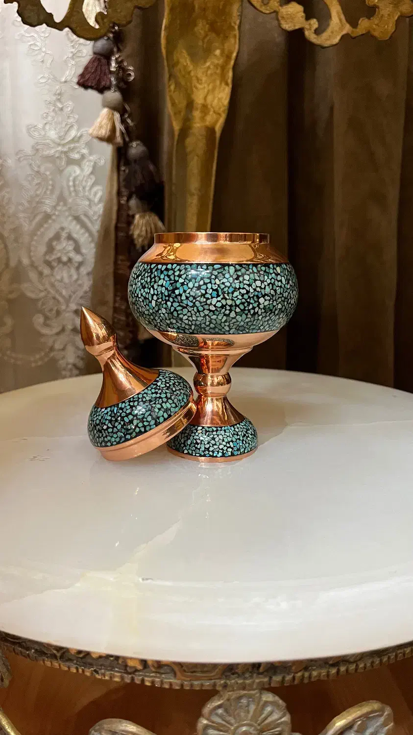 شکلات خوری مس فیروزه کوبی آقاجانی|صنایع دستی و سایر لوازم تزئینی|گرمسار, |دیوار