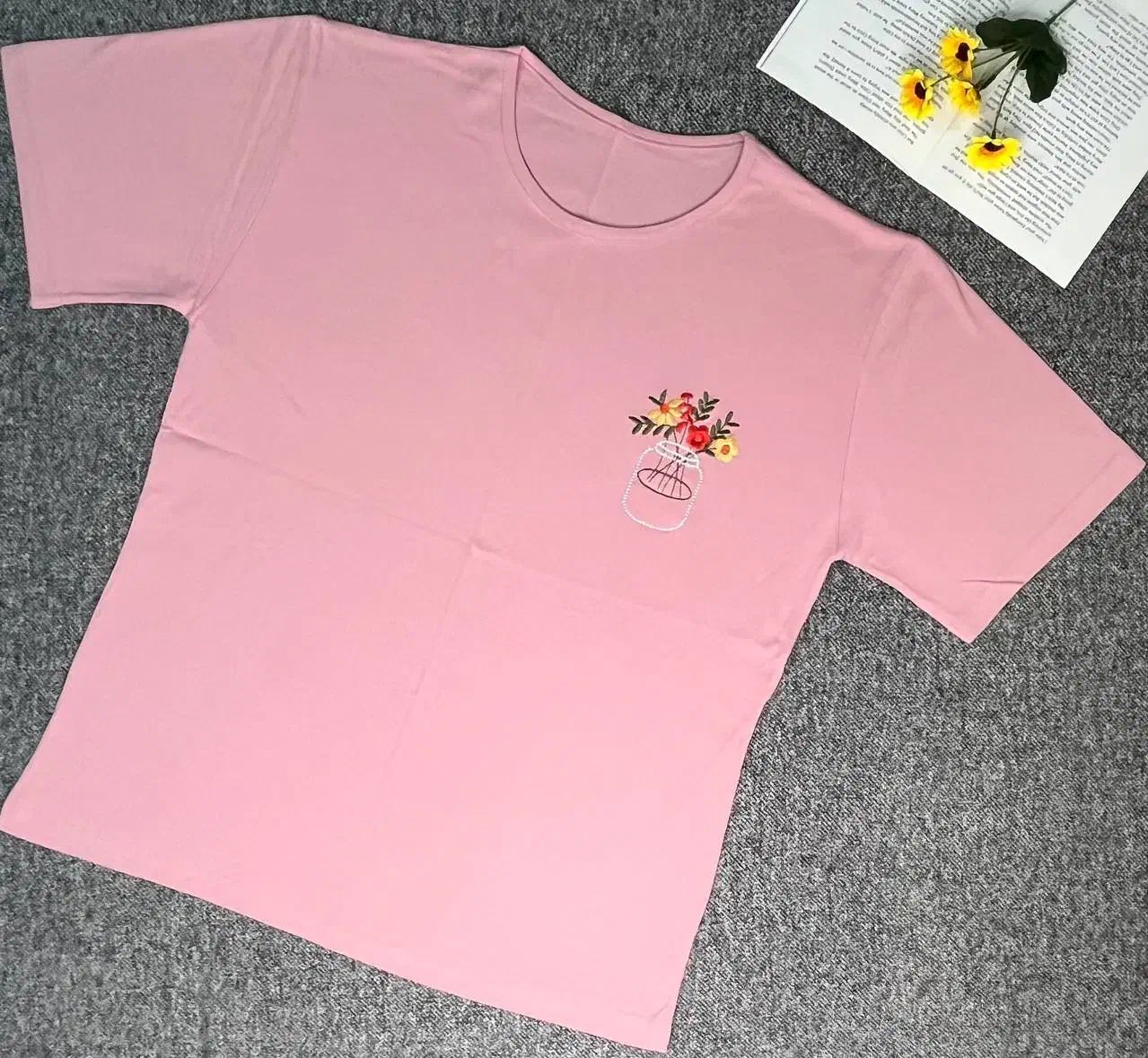 تیشرت طرح گلدان گلدوزی|لباس|تهران, جیحون|دیوار