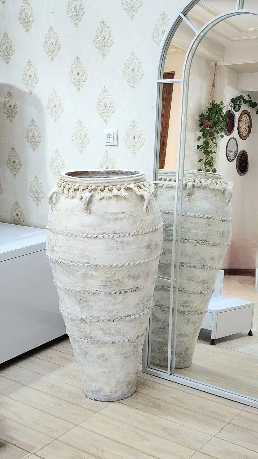 فروش گلدان سفالی پتینه سایز بزرگ|صنایع دستی و سایر لوازم تزئینی|کرمان, |دیوار