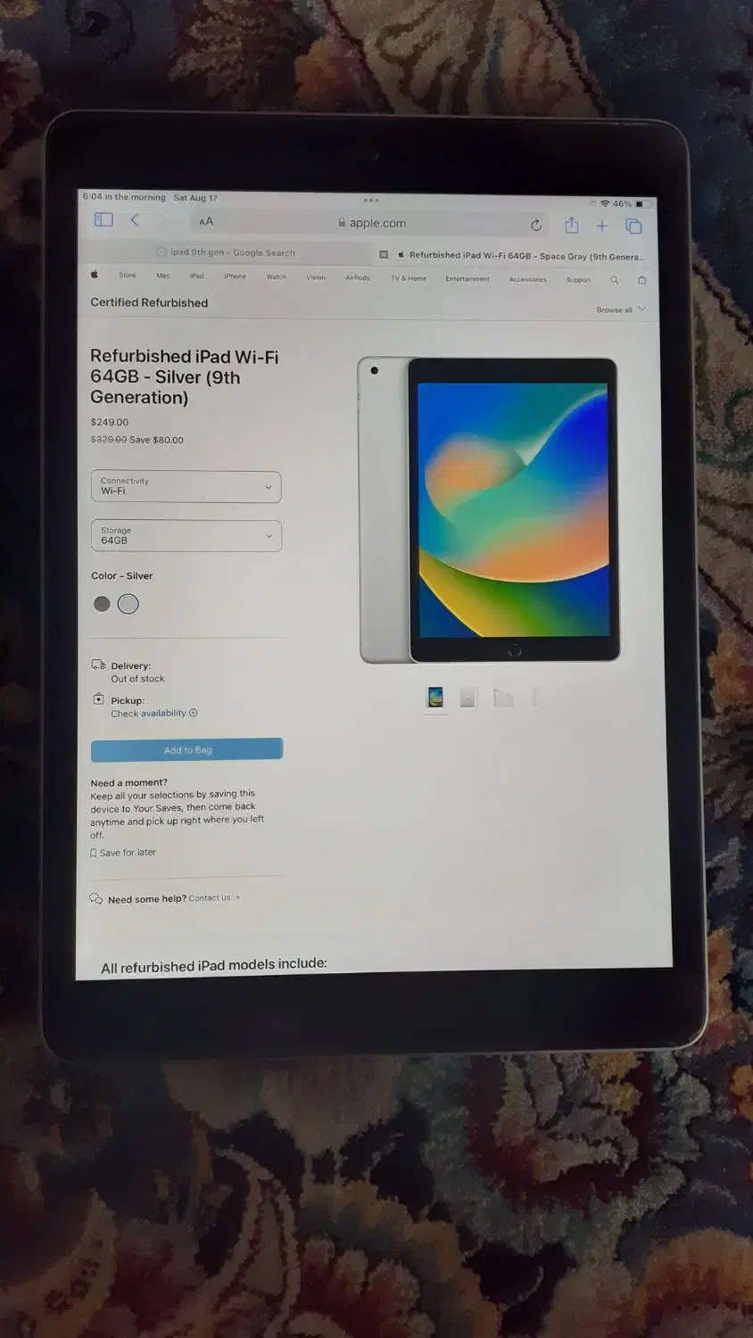 ipad9|تبلت|اصفهان, ارزنان|دیوار