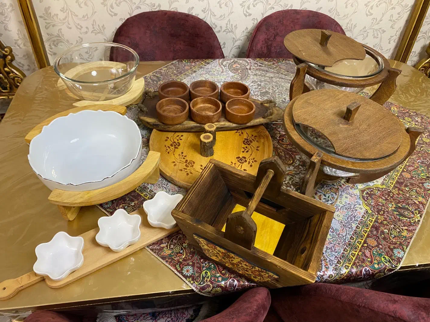 سرویس پذیرایی و سرو چوب و چینی و پیرکس|ظروف سرو و پذیرایی|تهران, مجیدیه|دیوار