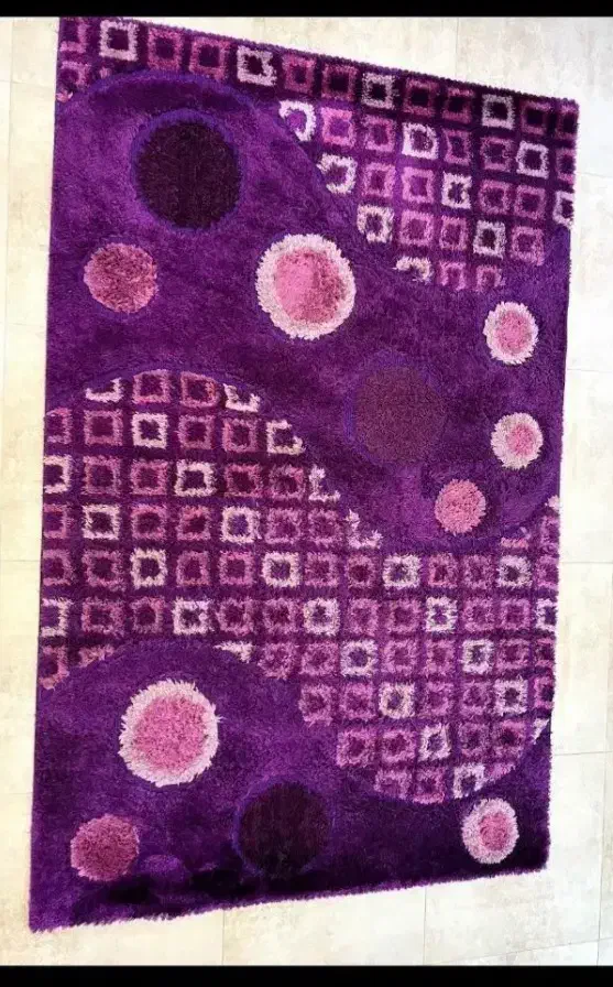 فرش شگی بنفش ۴متری|فرش|کرمانشاه, |دیوار