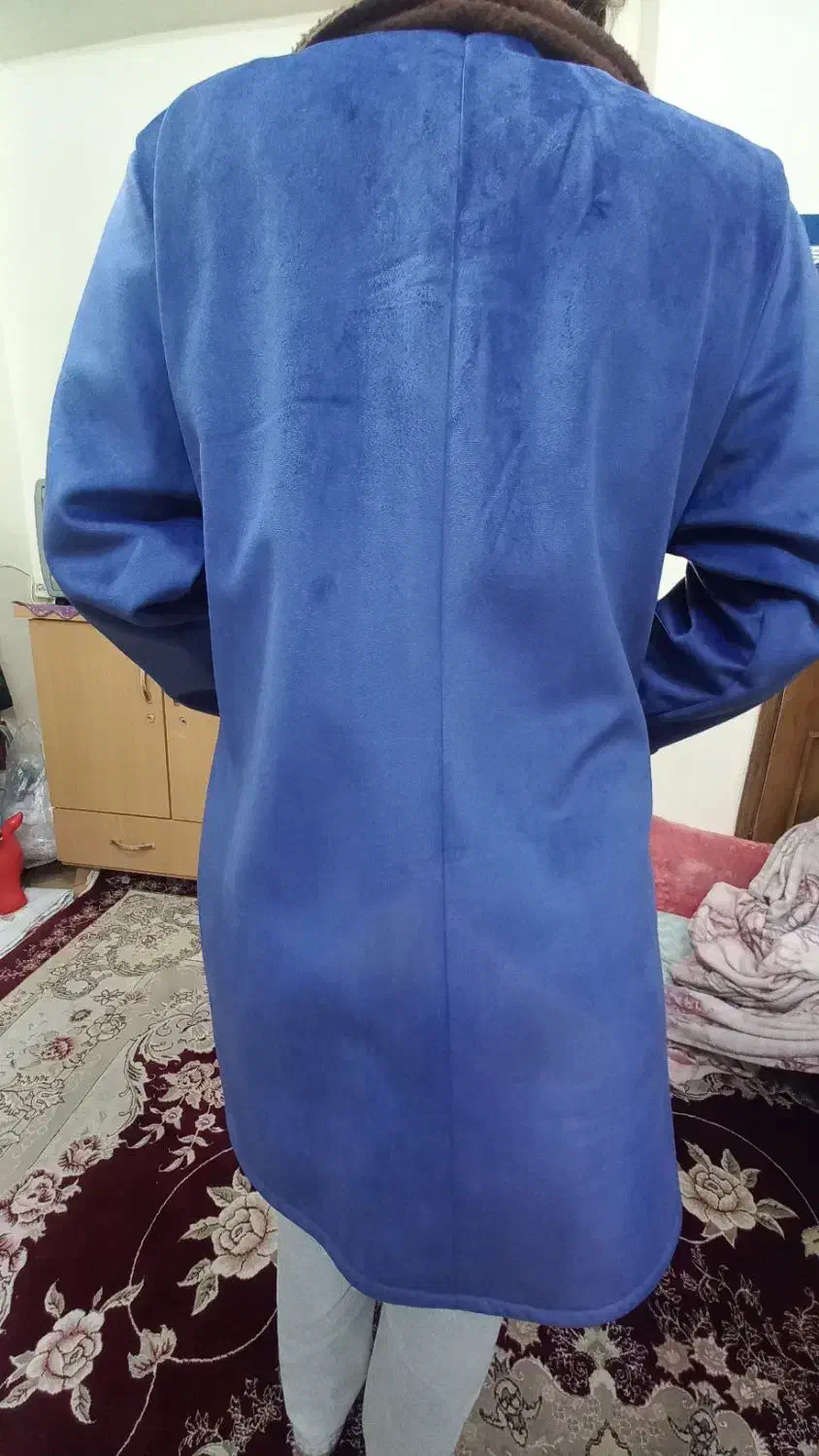پالتو آبی رنگ  مخمل نو|لباس|خمینی‌شهر, |دیوار
