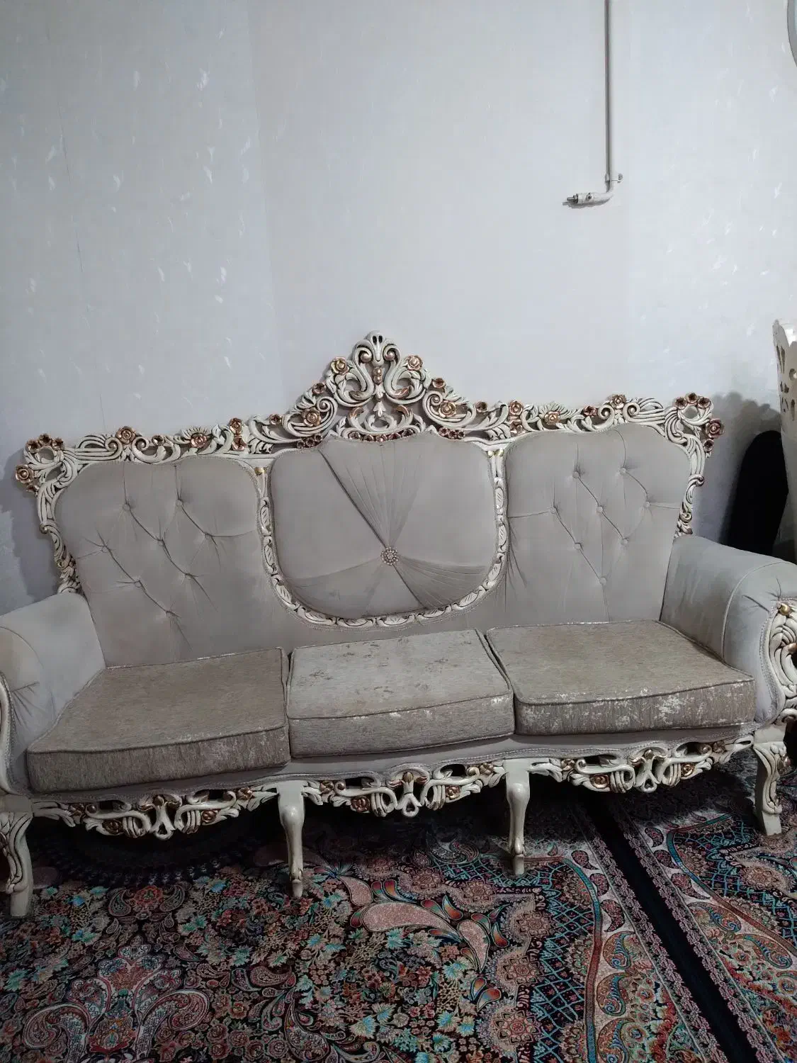 مبل سلطنتی مبل استیل ۹ نفره سالم|مبلمان خانگی و میز عسلی|ملارد, |دیوار