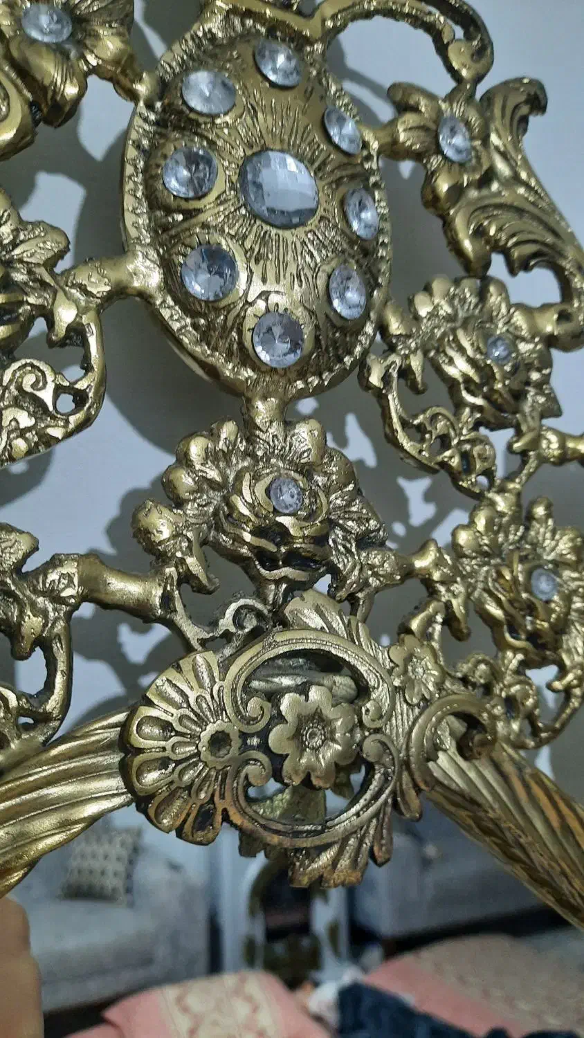 آینه و شمعدان و شمع های دکوری برنج اصل|آینه|بهارستان, |دیوار