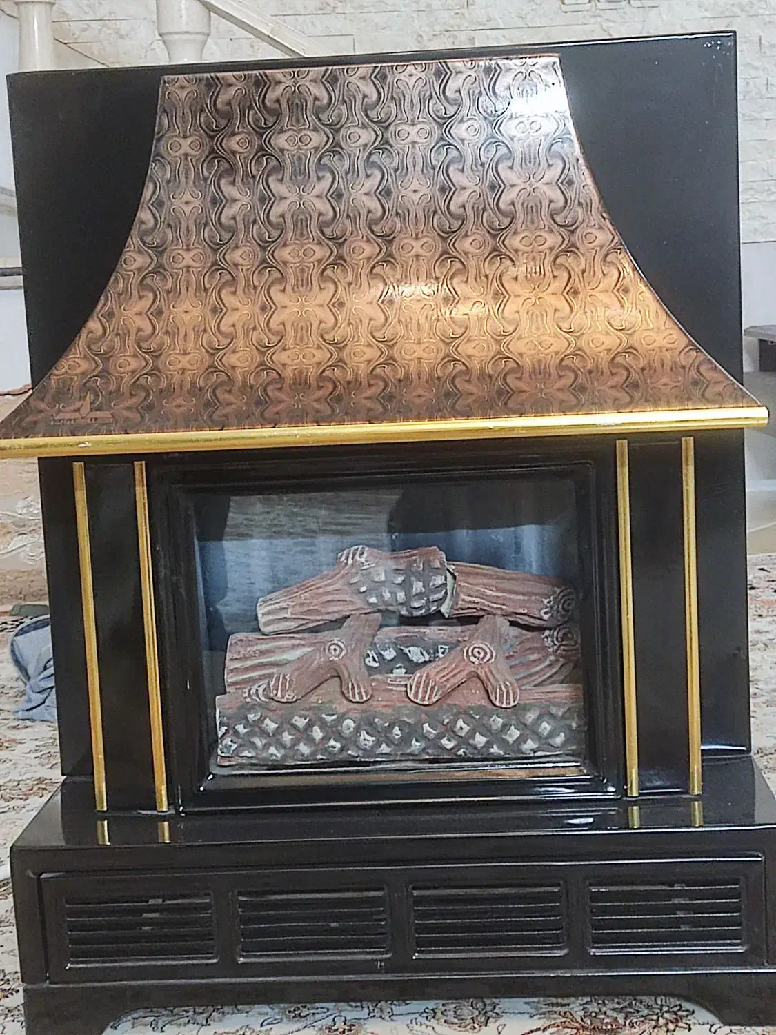 بخاری شومینه دوشعله چدنی اصل گلکاران اصفهان|بخاری، هیتر، شومینه|جهرم, |دیوار