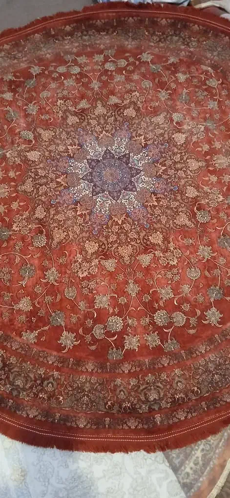 فرش ماشینی ابریشم گرد ۱/۵۰در۱/۵۰|فرش|اردبیل, |دیوار