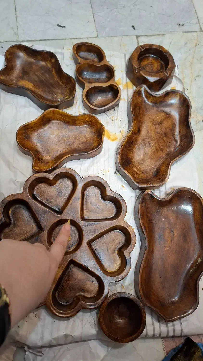 انواع ظروف پذیرایی طرح چوب|صنایع دستی و سایر لوازم تزئینی|چالوس, |دیوار