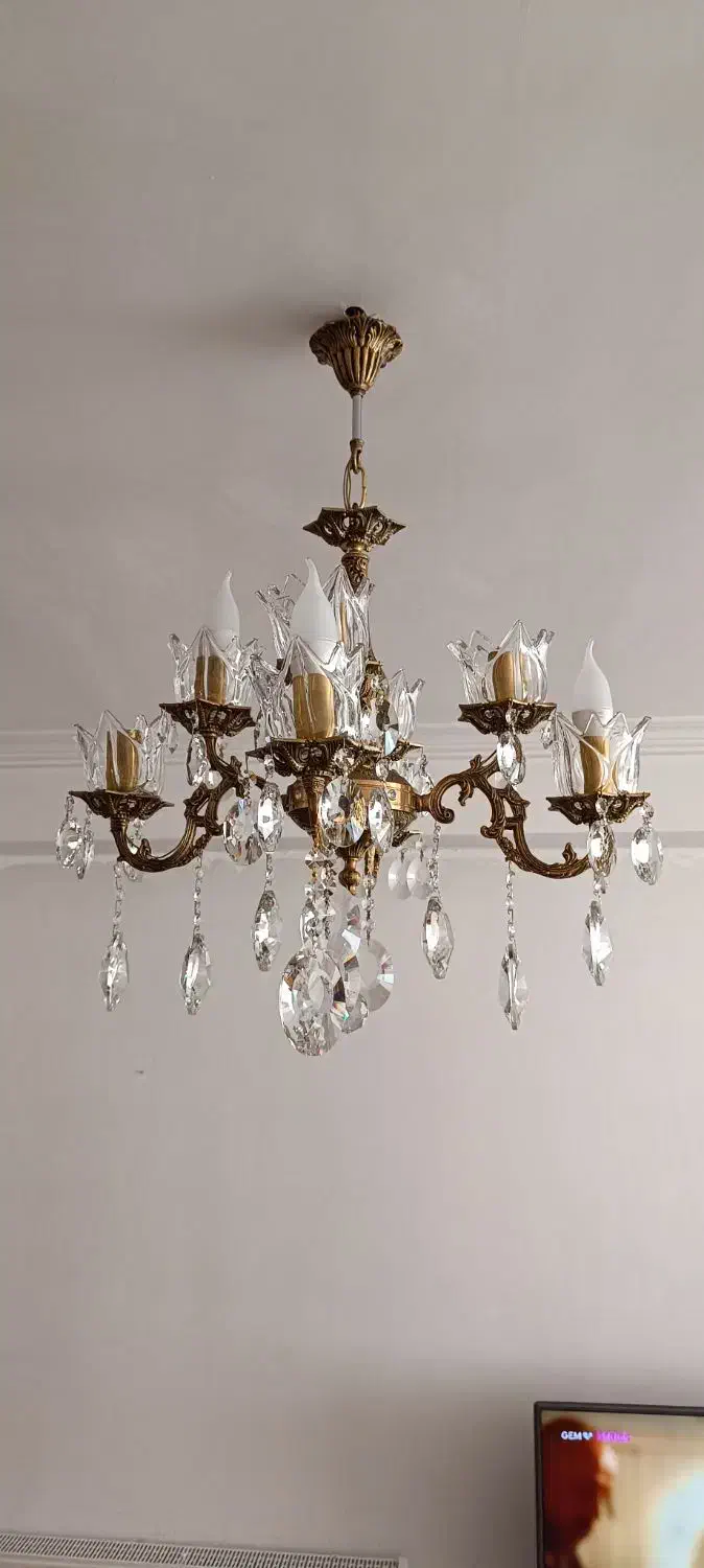 لوستر 4 شاخه 8 لامپه|لوستر و چراغ آویز|تبریز, |دیوار